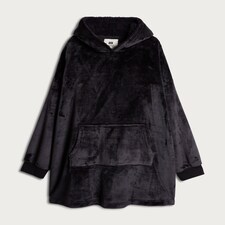 F&F Fleece Oversized Pyjama Hoodie in Black thumbnail 4