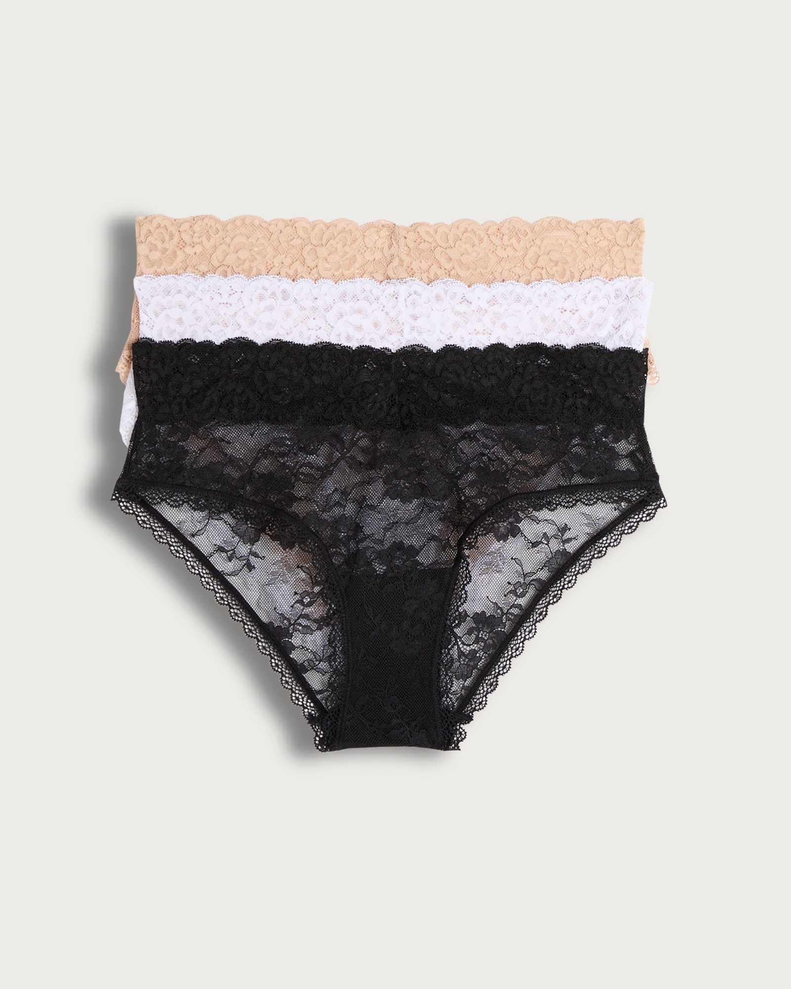 F&F 3-Pack Lace Knickers in Black thumbnail 4