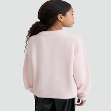 F&F Girls Knitted Satin Bow Jumper in Pink thumbnail 3