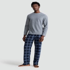 F&F Fleece Top and Check Bottom Pyjamas in Grey