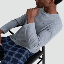 F&F Fleece Top and Check Bottom Pyjamas in Grey thumbnail 2