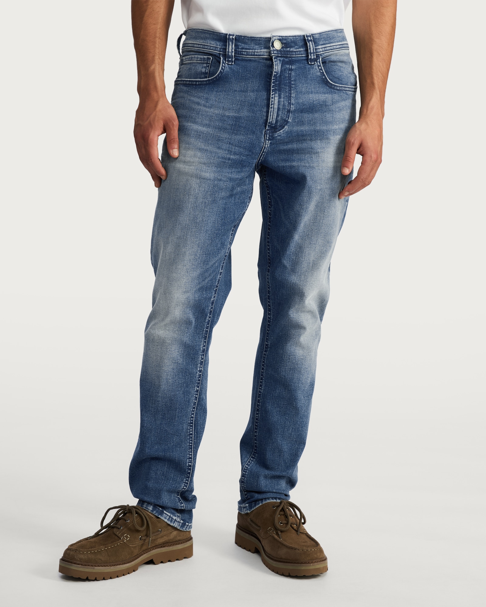 F&F FREEF!T® Slim Fit Cotton Rich Jeans in Blue thumbnail 2