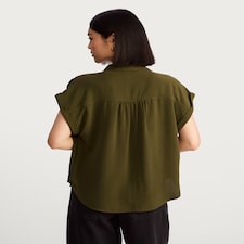 F&F Button Front Collared Blouse in Green thumbnail 4