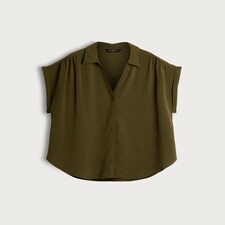 F&F Button Front Collared Blouse in Green thumbnail 5
