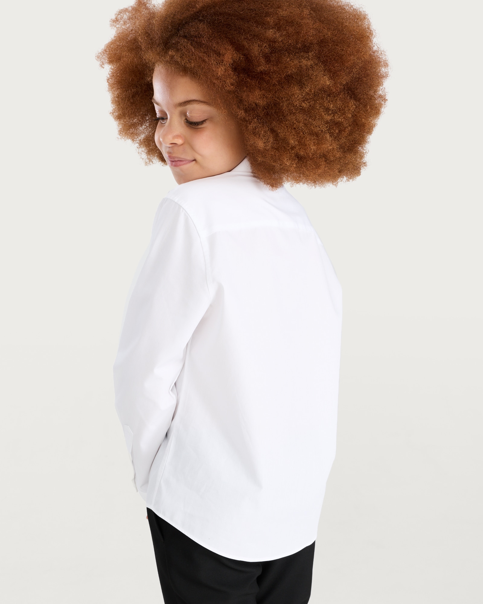 F&F School Girls 3-Pack Dressing Made Easy Long Sleeved Shirts  in White thumbnail 3