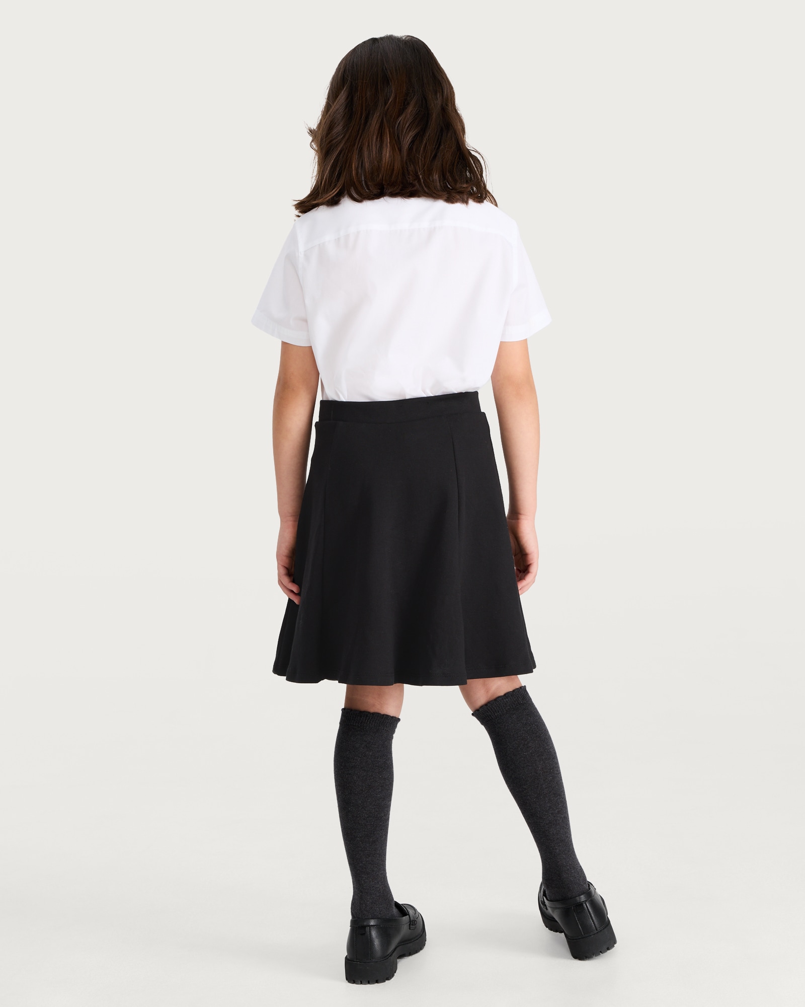 F&F School Girls Cotton Rich Pleated Skort in Black thumbnail 3