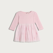 F&F Girls Bow Embroidered Long Sleeve Dress in Multi thumbnail 4