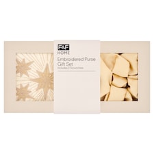 F&F Home Embroidered Purse & Scrunchie Christmas Gift Set