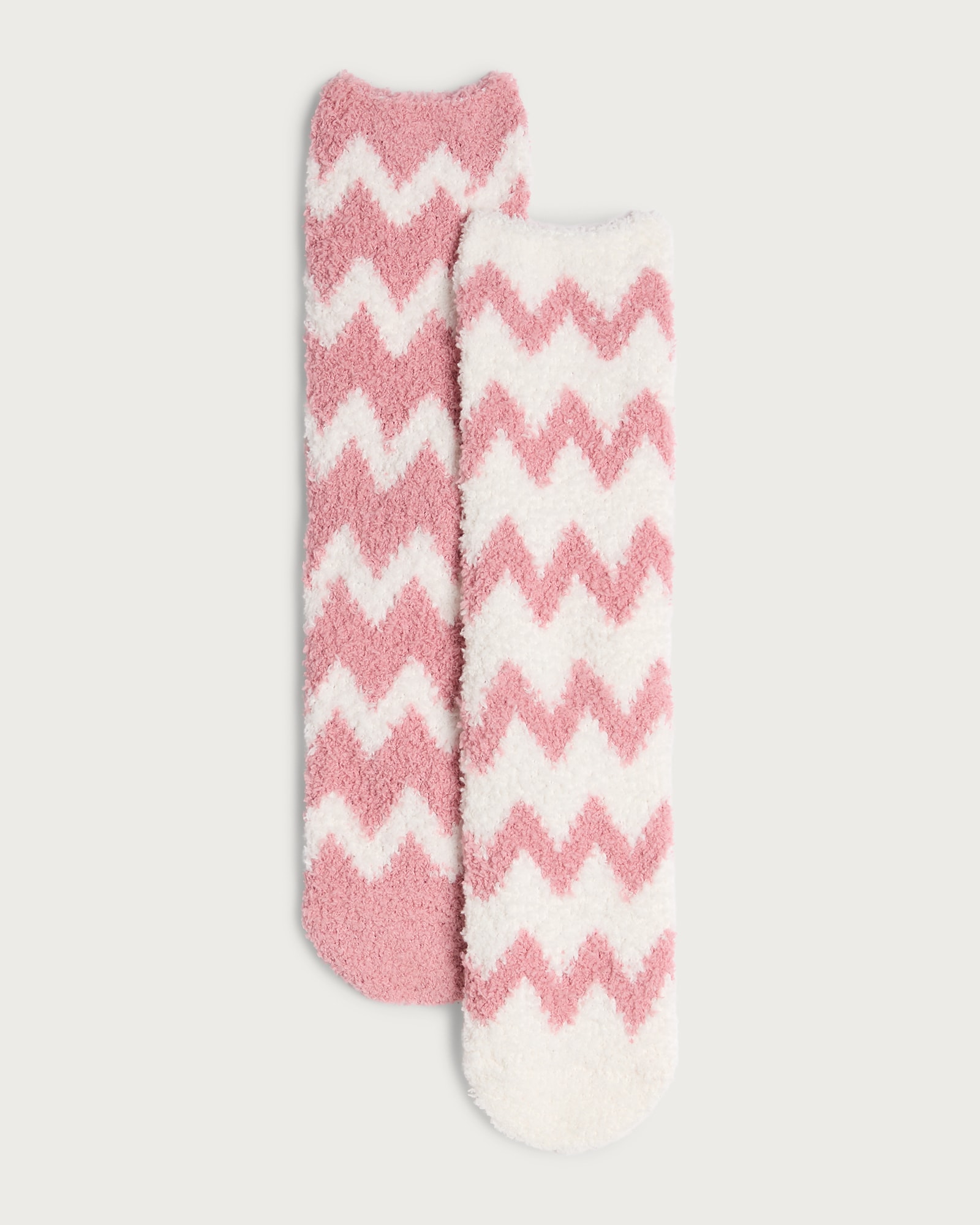 F&F 2-Pack Zig Zag Patterned Cosy Socks in Pink
