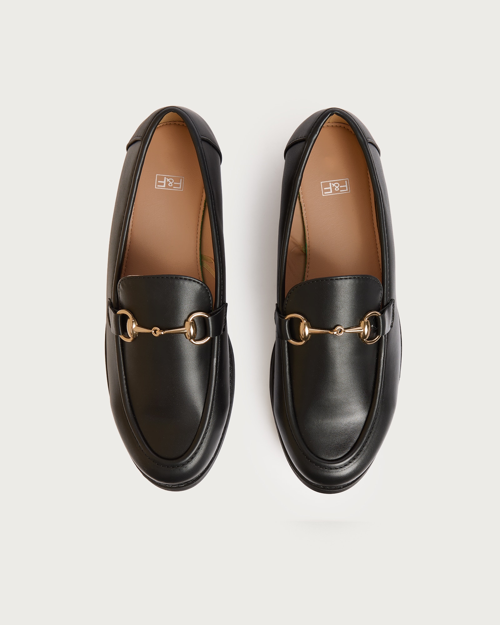 F&F Faux Leather Penny Trim Loafers in Black thumbnail 2