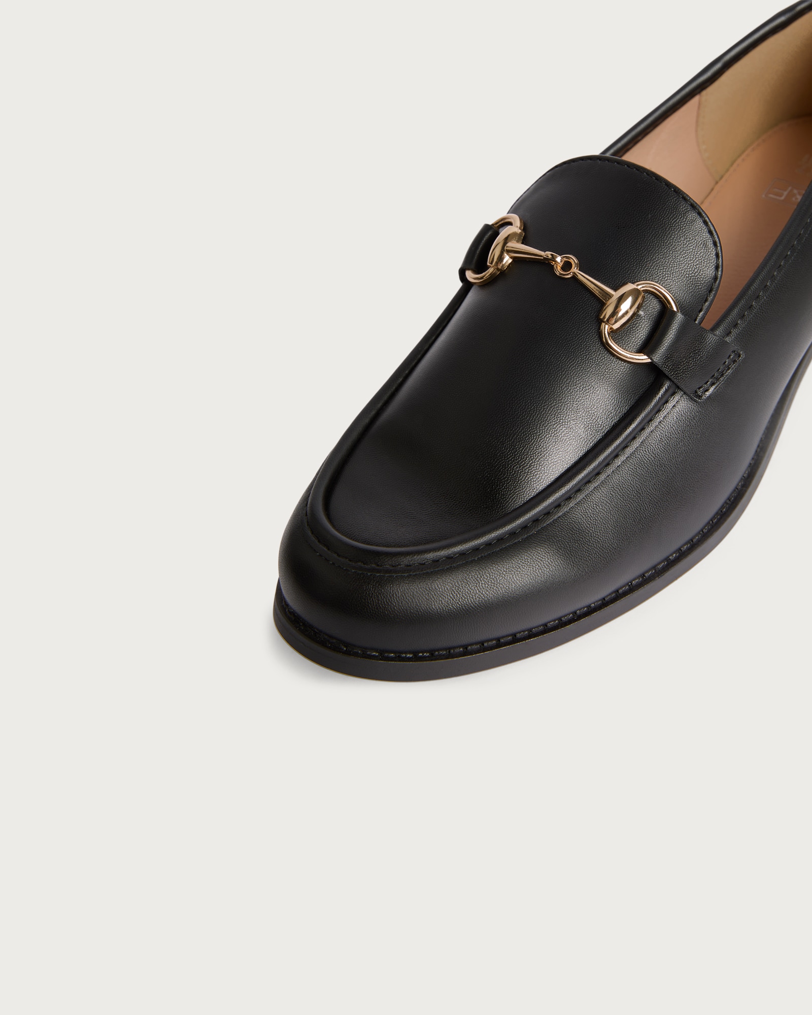 F&F Faux Leather Penny Trim Loafers in Black thumbnail 3