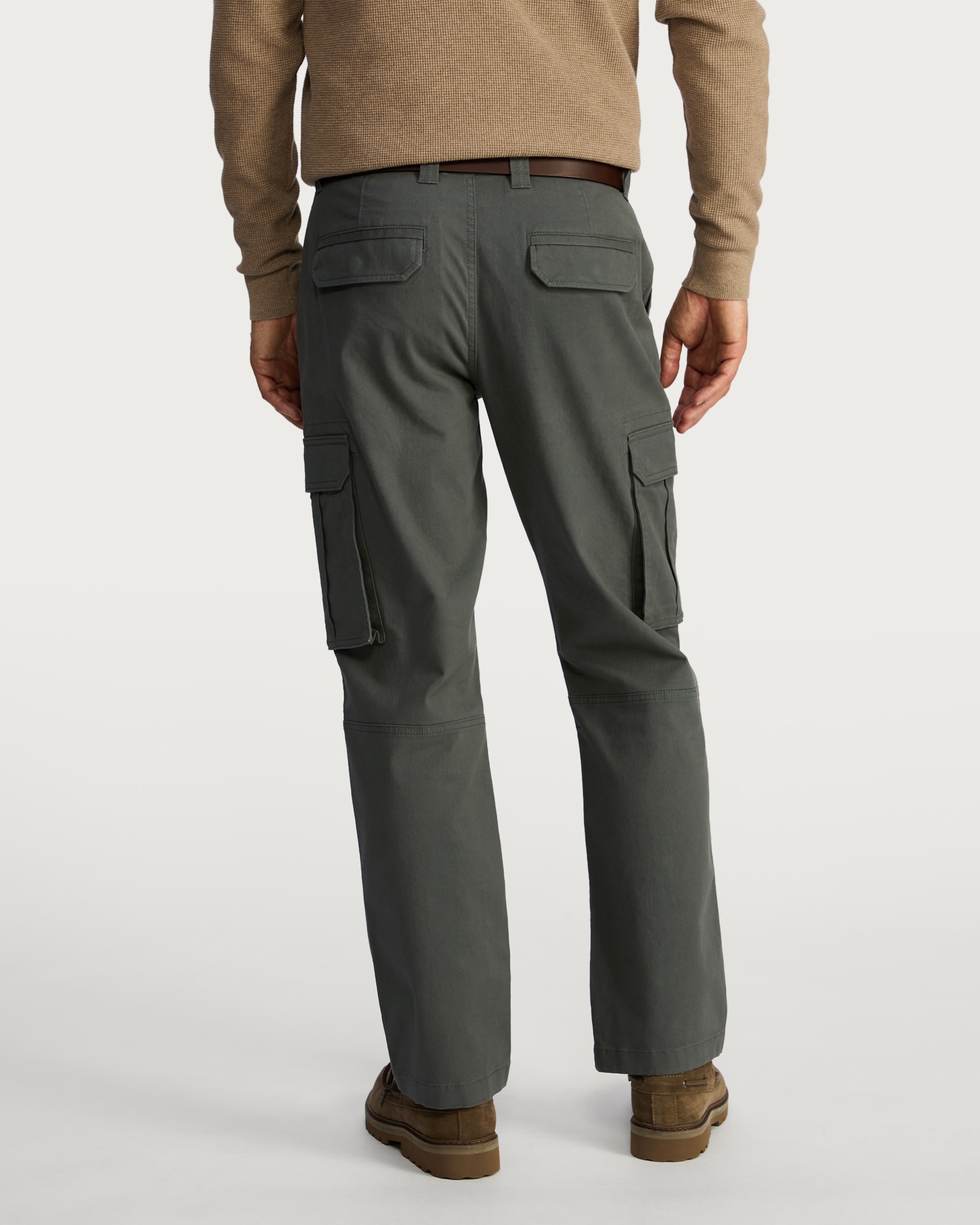 F&F Cotton Rich Straight Leg Cargo Trousers in Khaki thumbnail 3