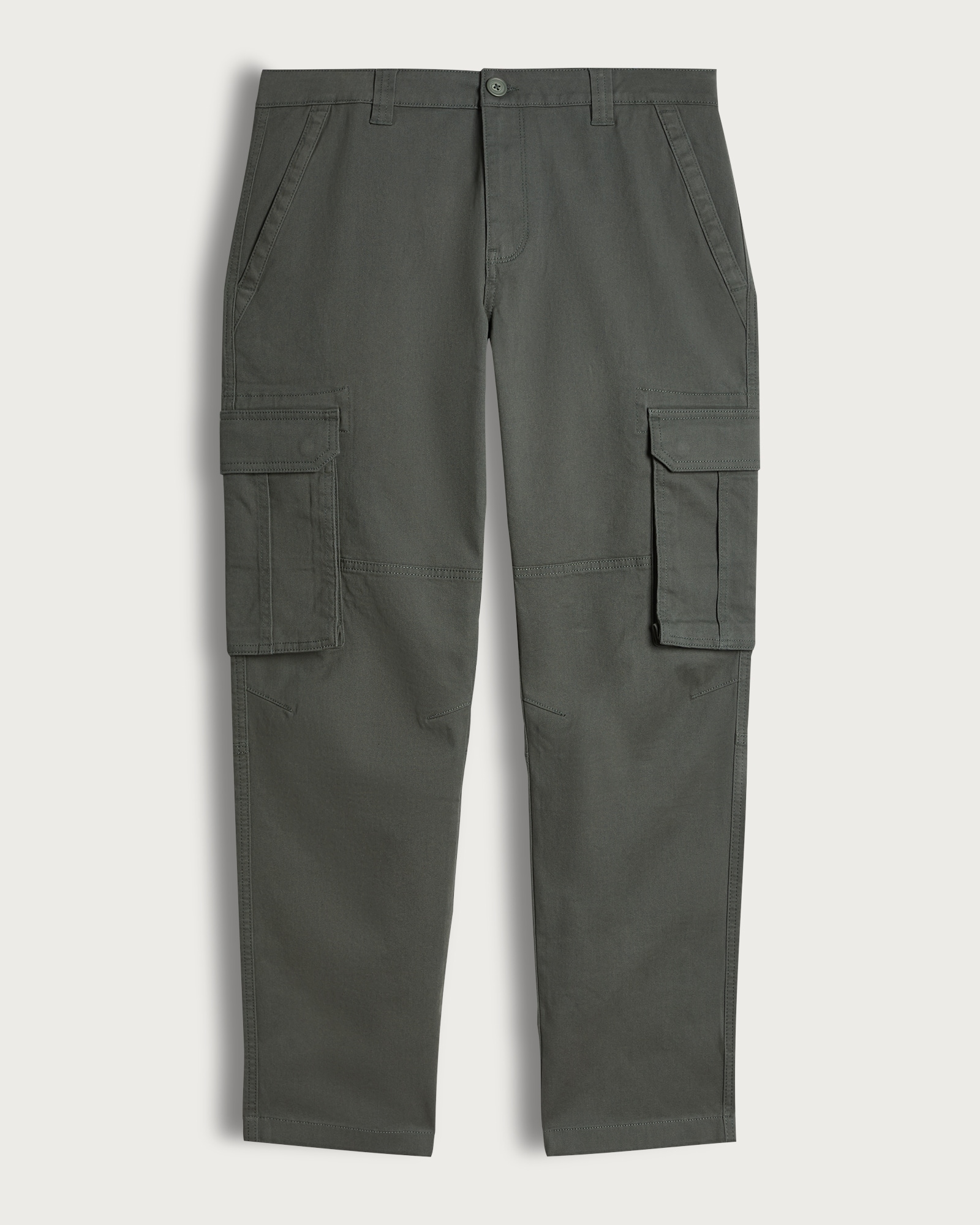 F&F Cotton Rich Straight Leg Cargo Trousers in Khaki thumbnail 4