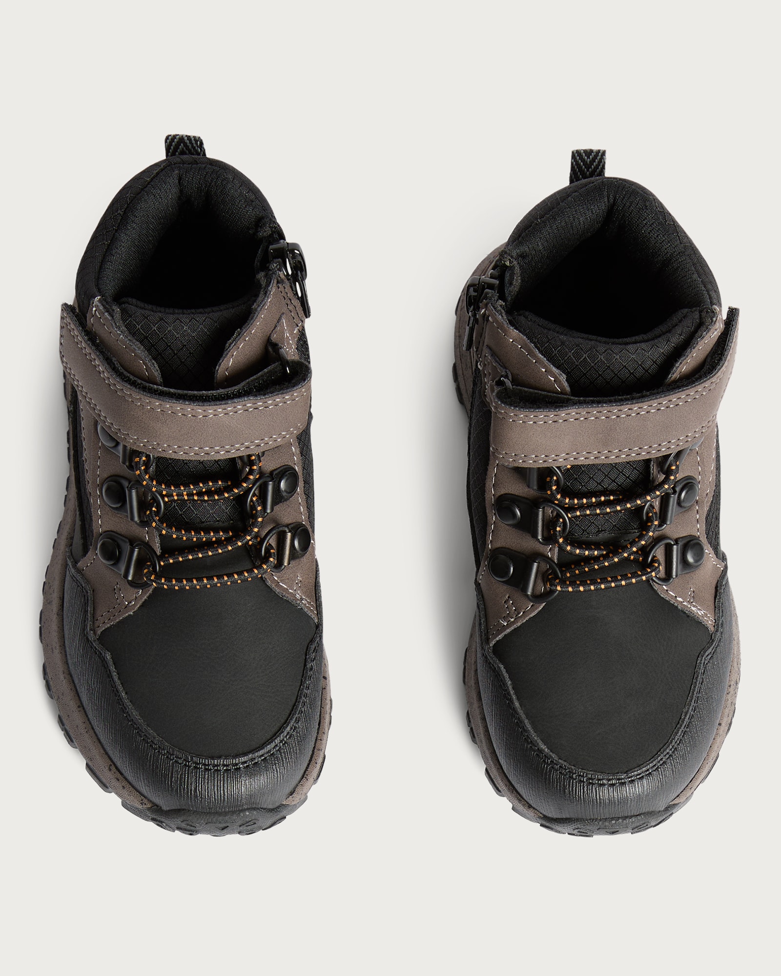 F&F Boys Lace Up Touch Fastening Hiking Boots in Brown thumbnail 2