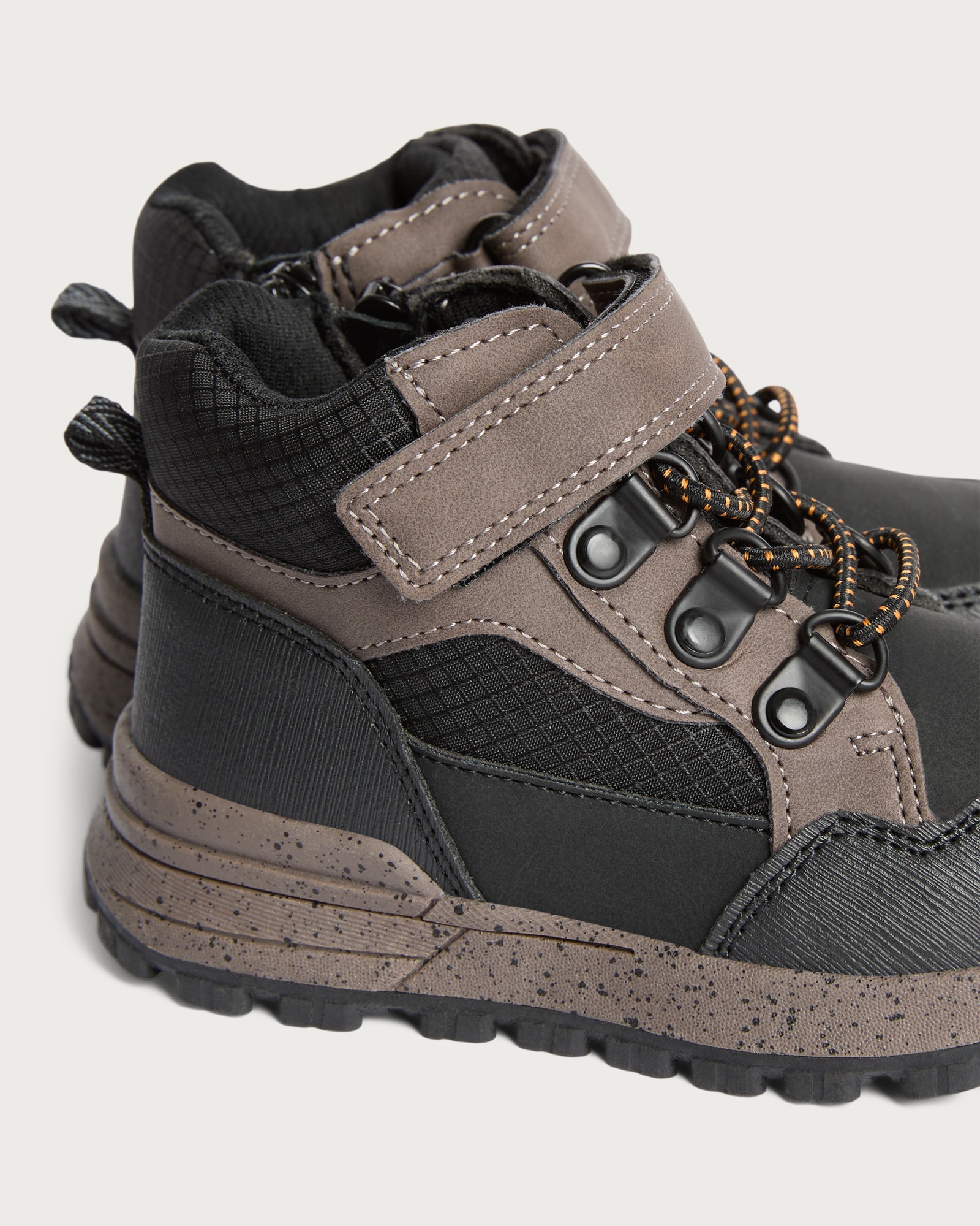 F&F Boys Lace Up Touch Fastening Hiking Boots in Brown thumbnail 3