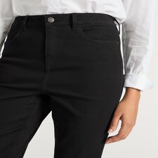 F&F Cotton Rich High Waisted Jeans in Black thumbnail 3