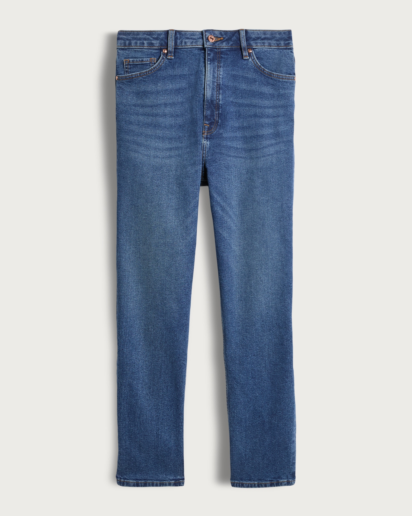 F&F High Rise Slim Ankle Grazer Jeans in Blue thumbnail 5