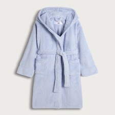 F&F Fleece Hooded Dressing Gown in Blue thumbnail 4