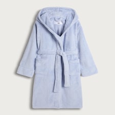 F&F Fleece Hooded Dressing Gown in Blue thumbnail 4