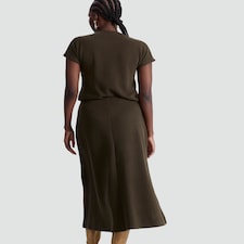 F&F Centre Seam Co-ord Midi Skirt in Olive thumbnail 3