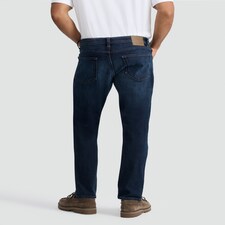 F&F Cotton Rich Straight Leg Jeans in Navy thumbnail 3
