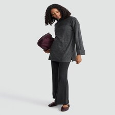 F&F Ribbed High Neck Long Sleeved Tunic in Grey thumbnail 2