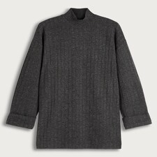 F&F Ribbed High Neck Long Sleeved Tunic in Grey thumbnail 4