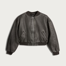F&F Faux Leather Bomber Jacket in Brown thumbnail 4
