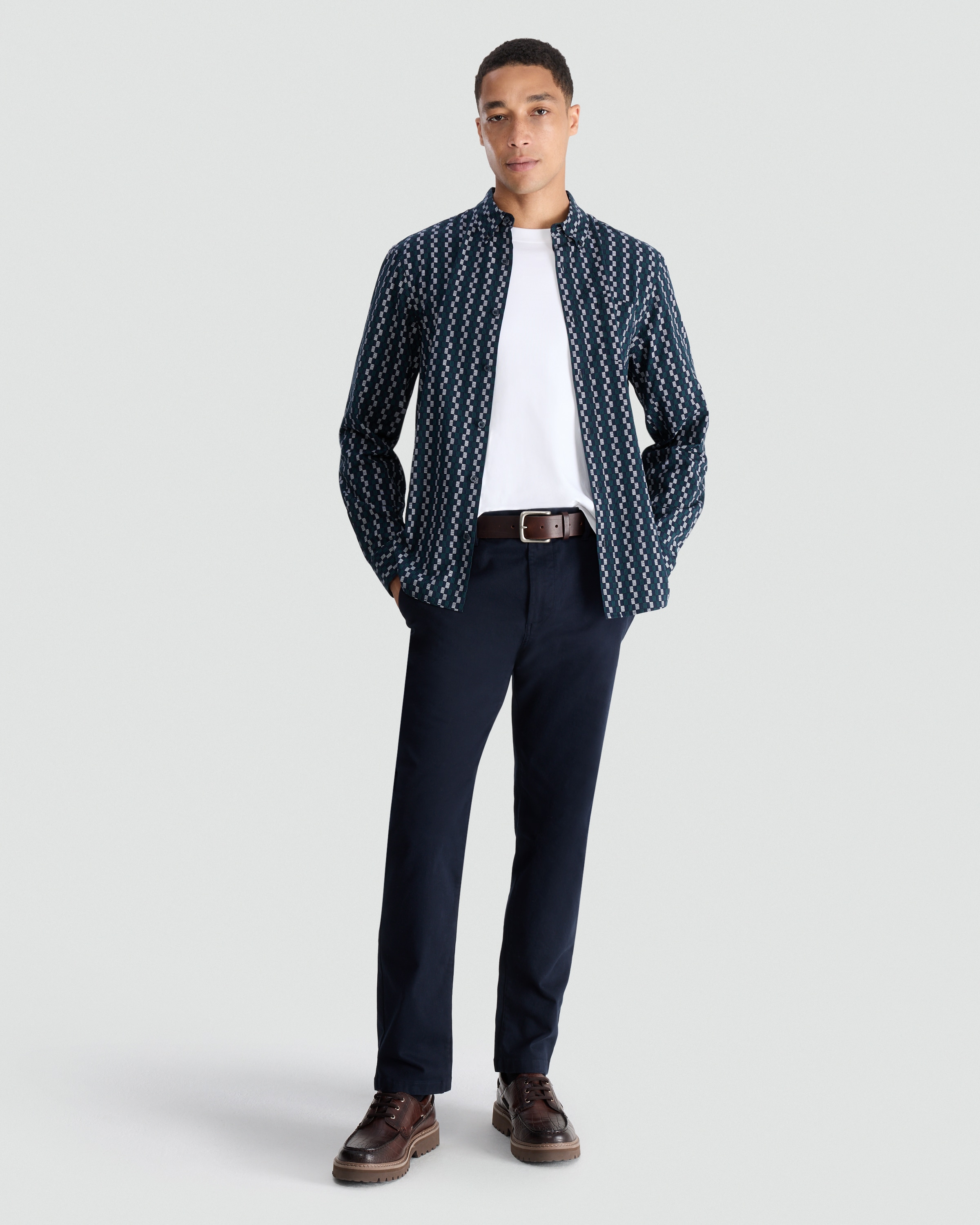 F&F Slim Leg FREEFIT® Chino Trousers in Navy