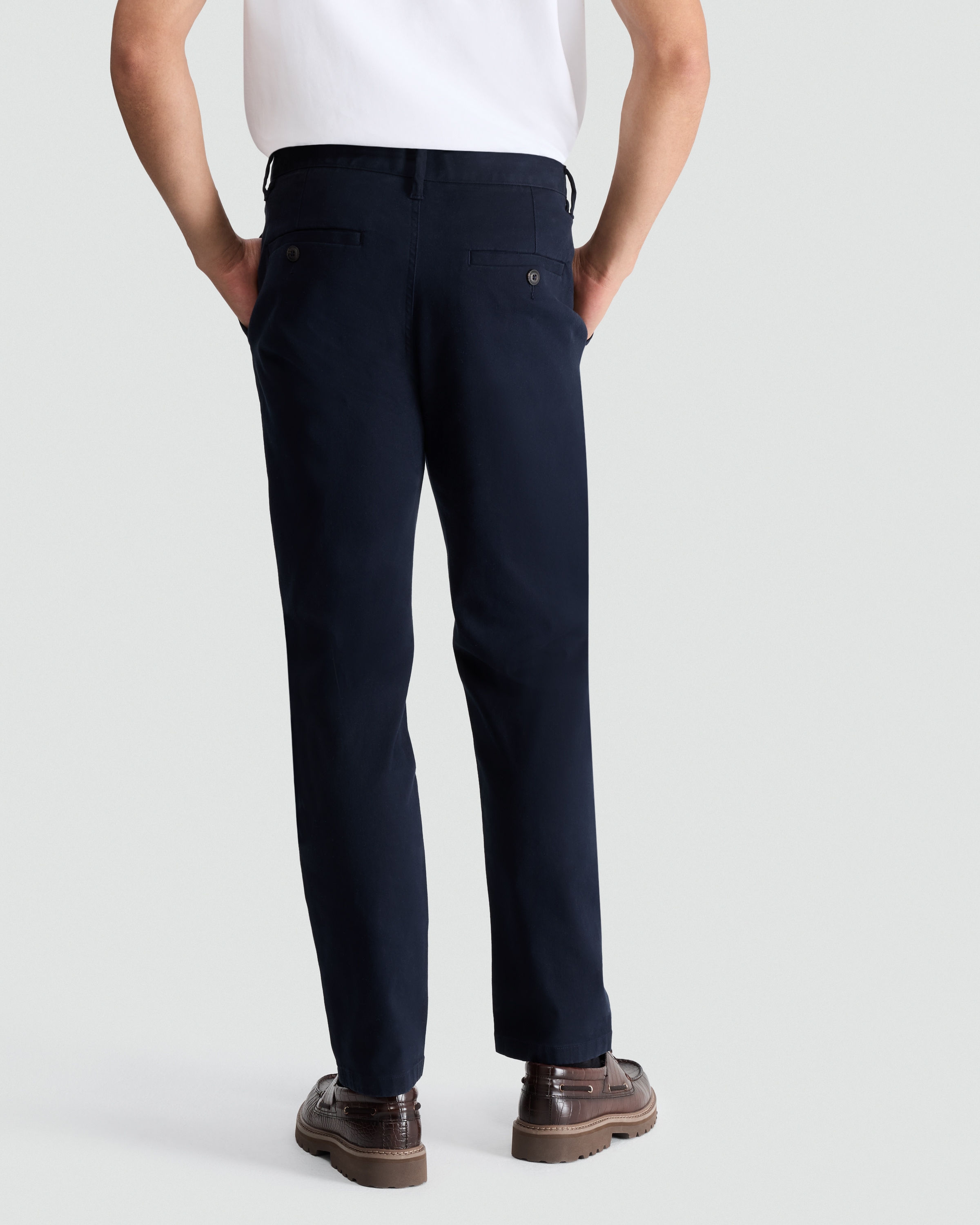 F&F Slim Leg FREEFIT® Chino Trousers in Navy thumbnail 3