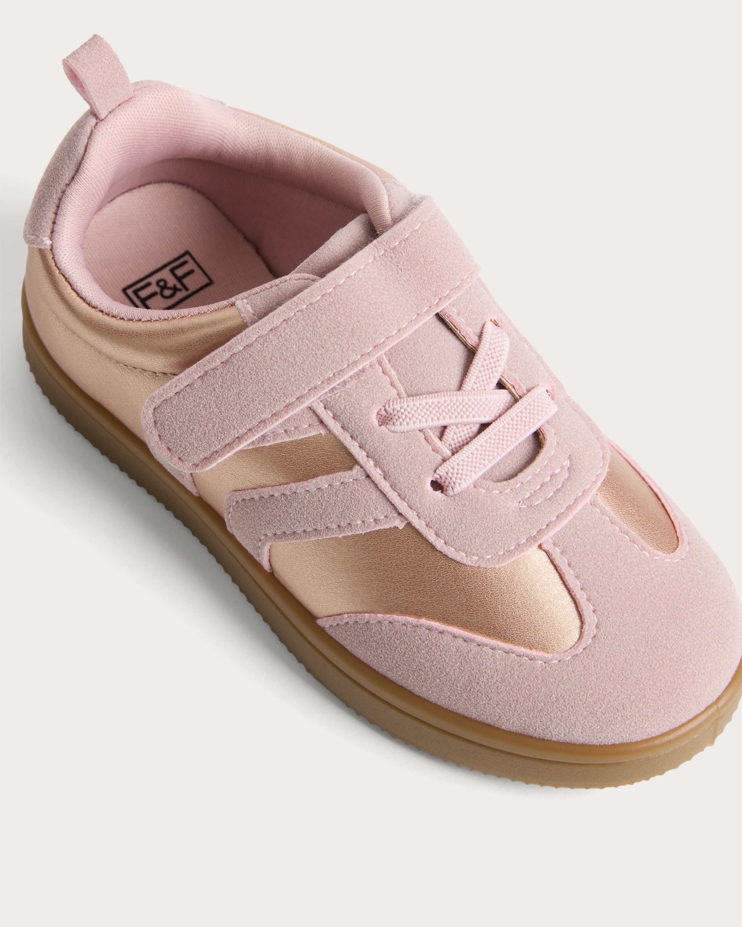 F&F Girls Metallic Panel Trainers in Pink thumbnail 3