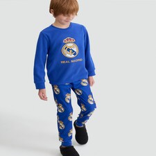 Real Madrid Football Club Print Fleece Pyjamas in Burgundy thumbnail 3