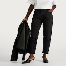 F&F Cotton Rich Slim Fit Mom Jeans in Black