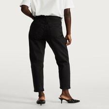F&F Cotton Rich Slim Fit Mom Jeans in Black thumbnail 4