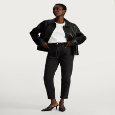 F&F Cotton Rich Slim Fit Mom Jeans in Black thumbnail 2