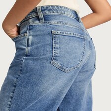 F&F Cotton Rich Comfort Stretch High Rise Slim Mom Jeans in Blue thumbnail 3