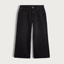 The F&F Edit High Rise Wide Leg Jeans in Black thumbnail 5