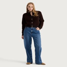 The F&F Edit Textured Button Up Cardigan with Wool in Brown thumbnail 2