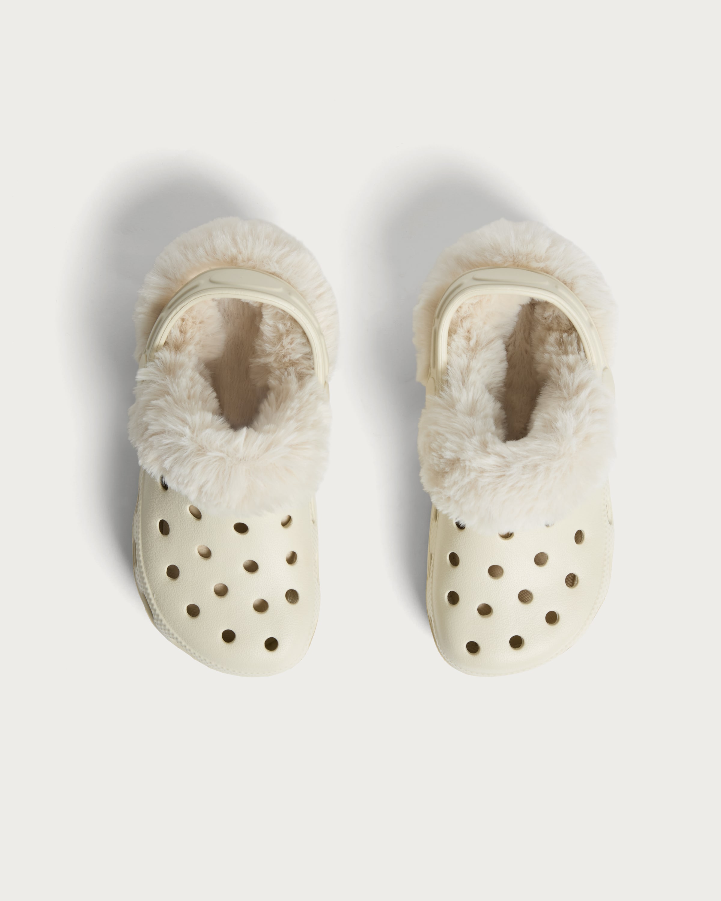 F&F Girls Faux Fur Lined Clogs in White thumbnail 2