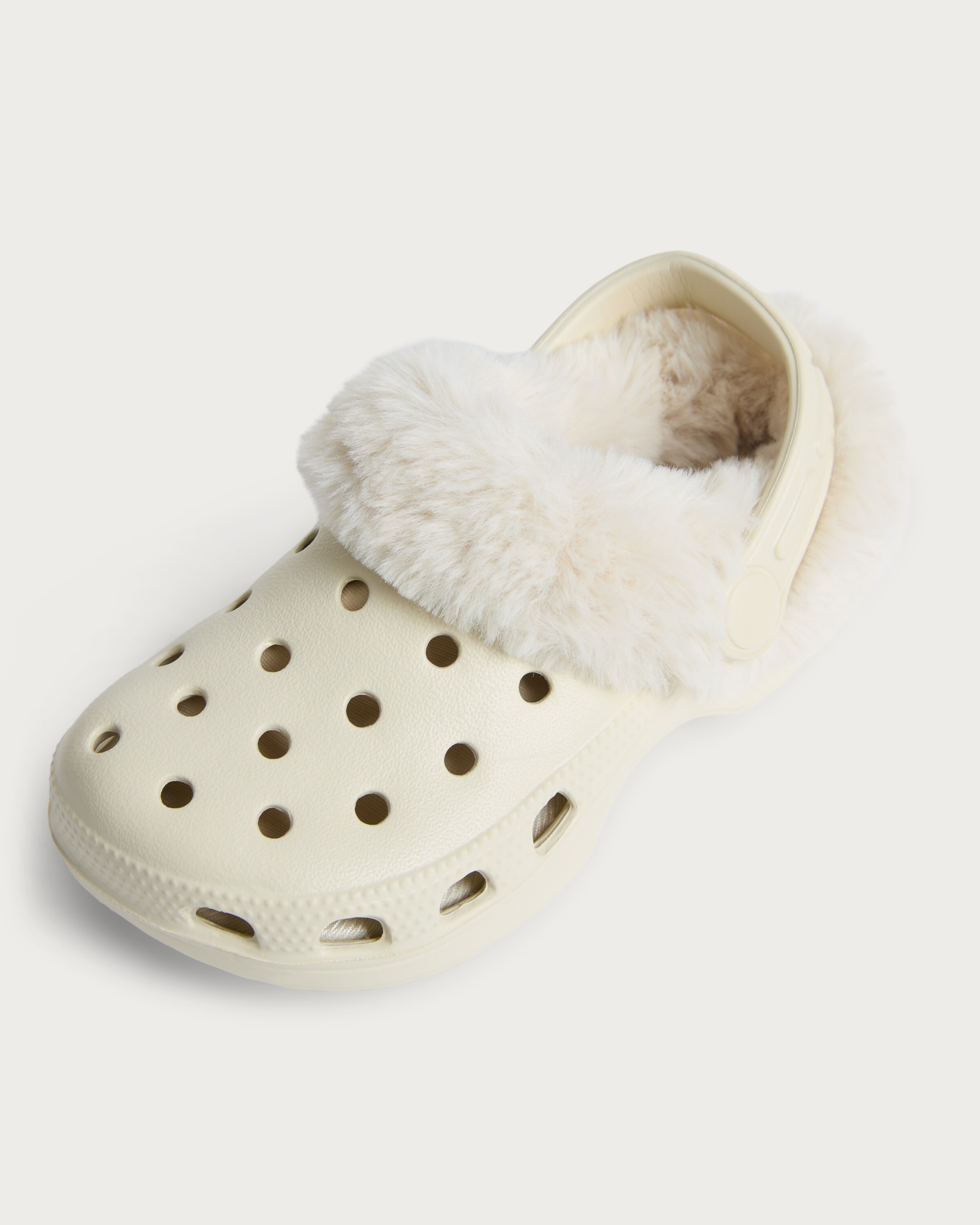 F&F Girls Faux Fur Lined Clogs in White thumbnail 3