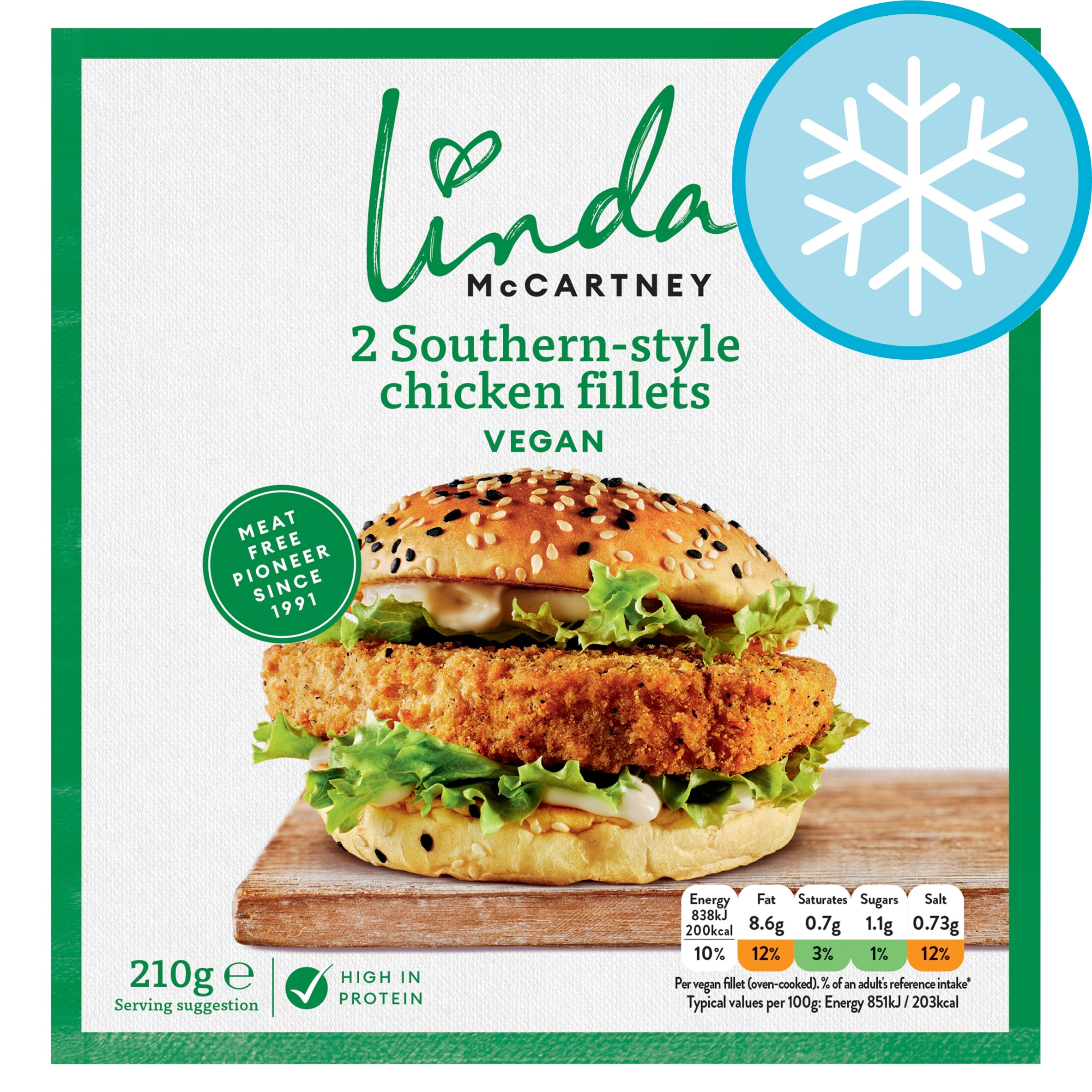 Linda McCartney 2 Vegan Southern Fried Chicken Style Fillets 210g
