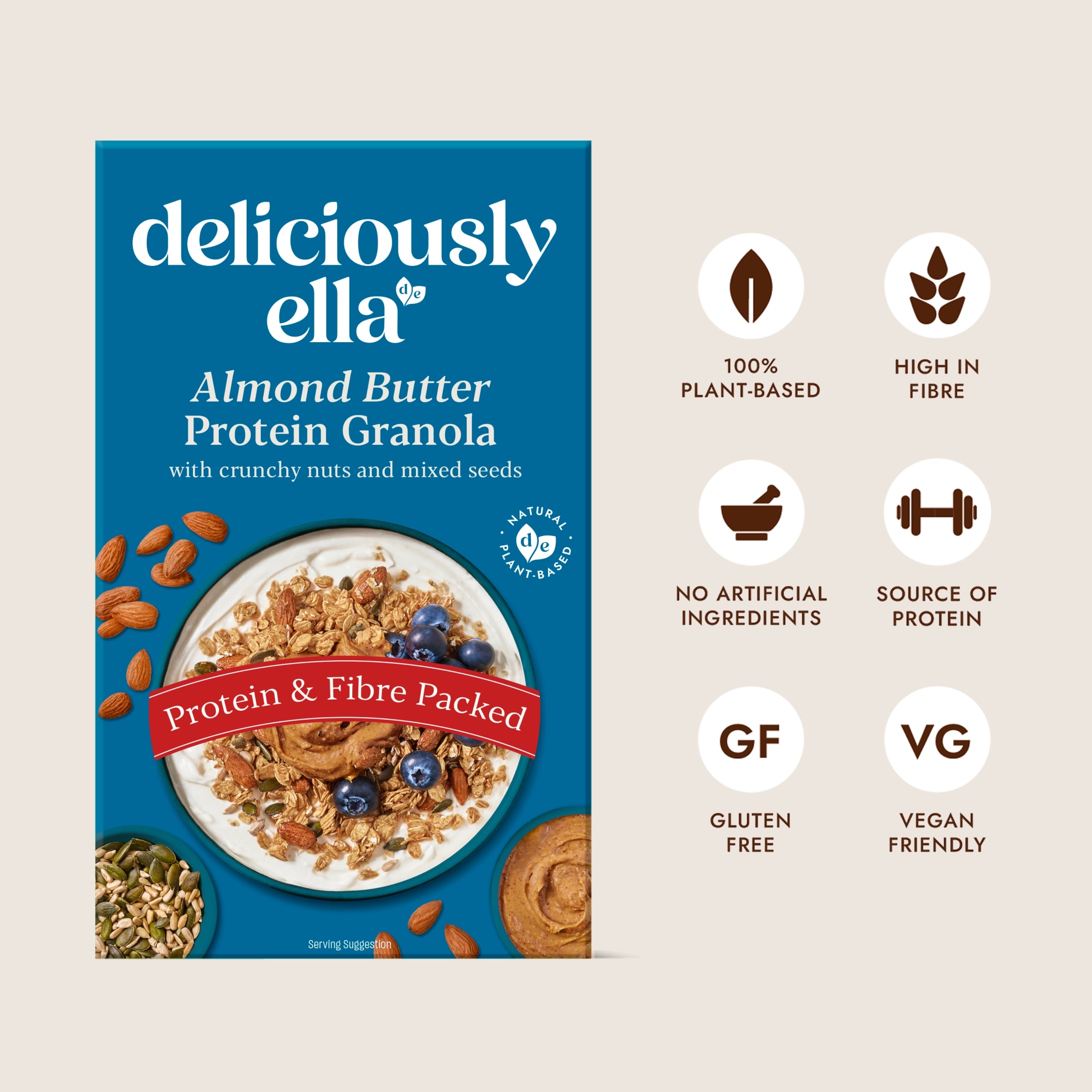 Deliciously Ella Almond Butter Protein Granola 350g  thumbnail 2