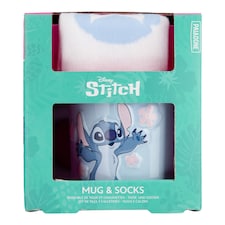 Disney Stitch Embossed Mug and Socks Christmas Gift Set