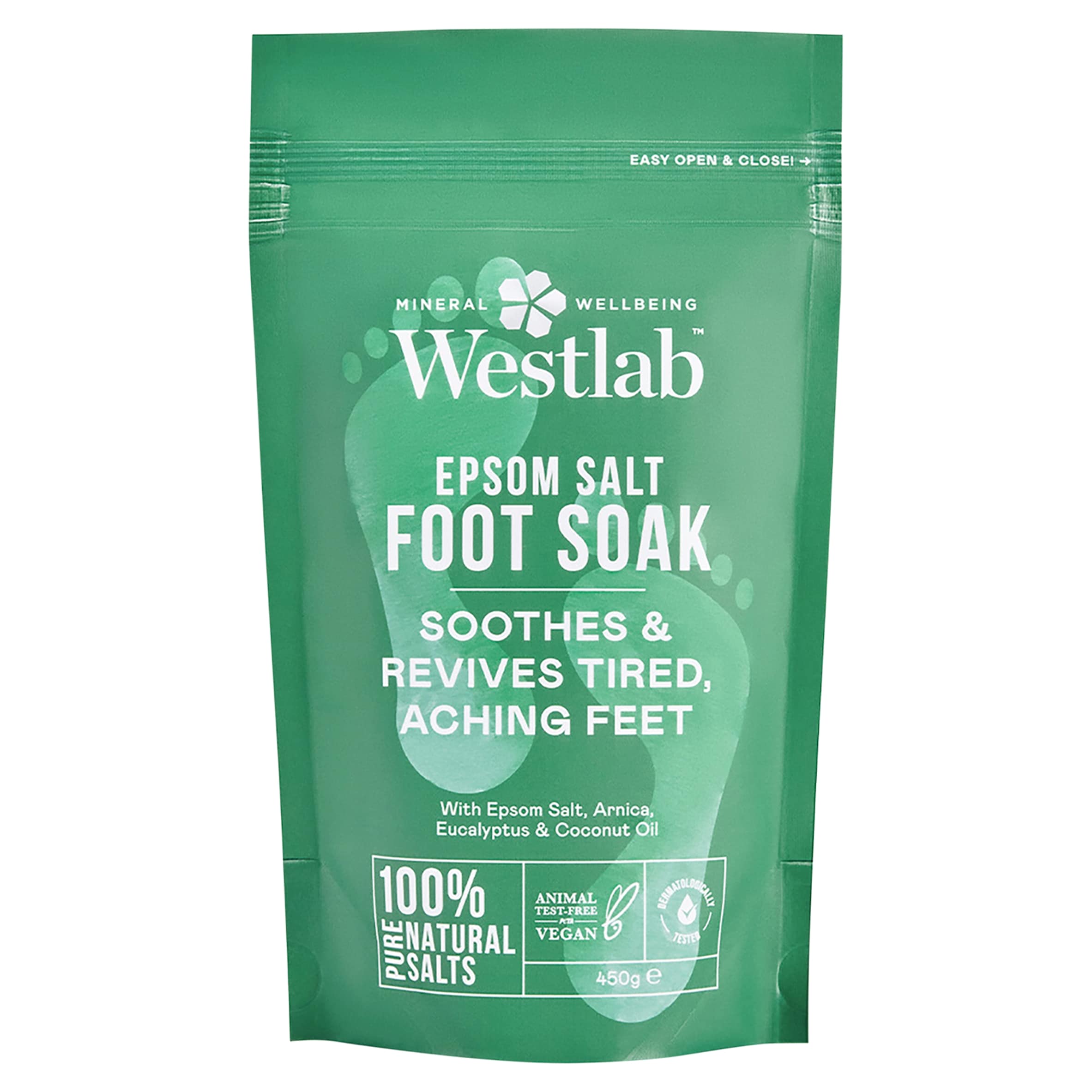 Westlab Epsom Salt Foot Care with Arnica, Eucalyptus & Coconut Oil 450g