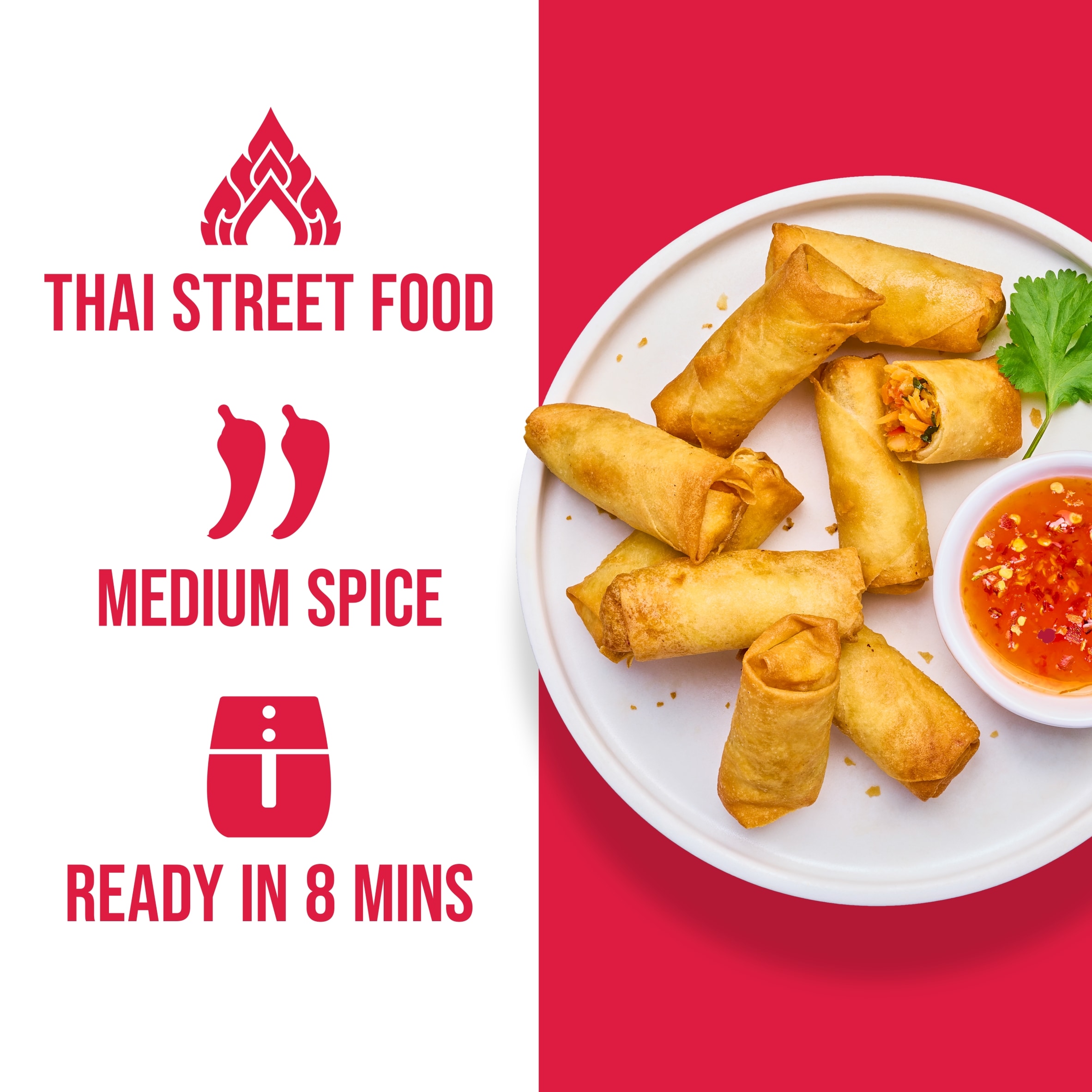 Kitchen Joy Thai Sides 10 Red Curry Spring Rolls 200g thumbnail 2