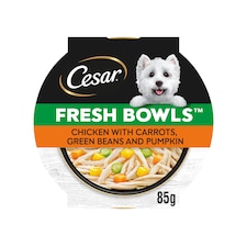 CESAR Dog Food Fresh bowls with Chicken Carrots Green Beans and Pumpkin 85g