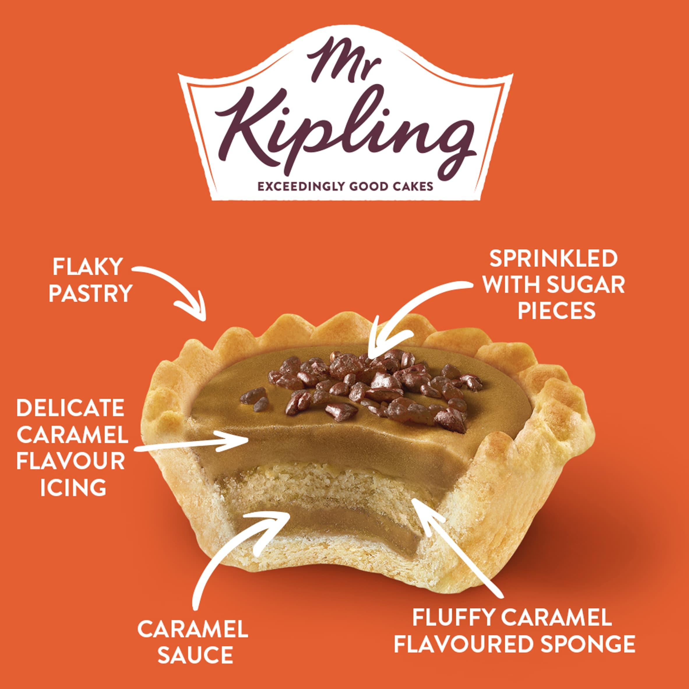 Mr Kipling Caramel Tarts Cake 4 Pack thumbnail 2