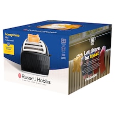 Russell Hobbs Honeycomb Black 4 Slice Toaster