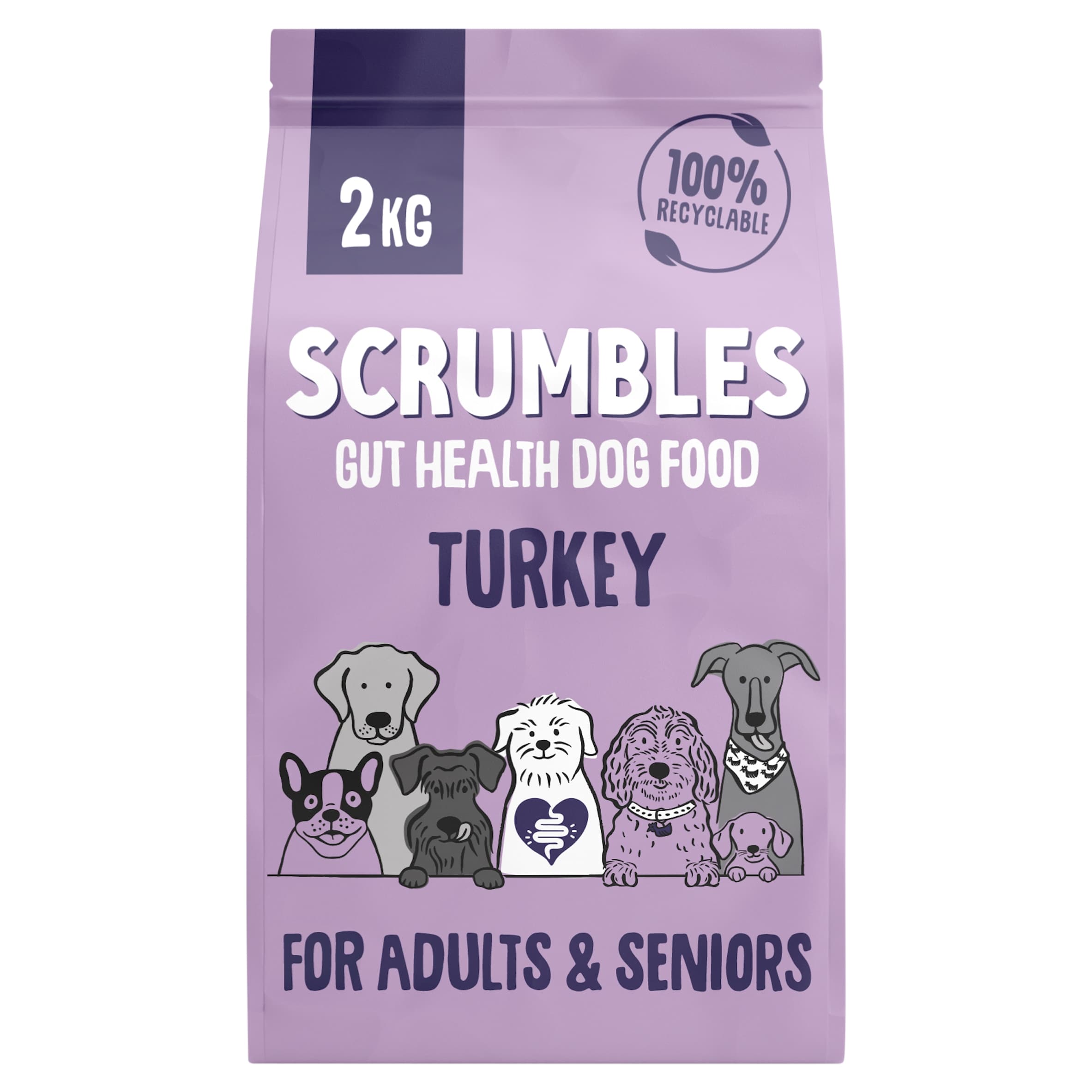 Scrumbles Dry Dog Food for Adult & Seniors Turkey