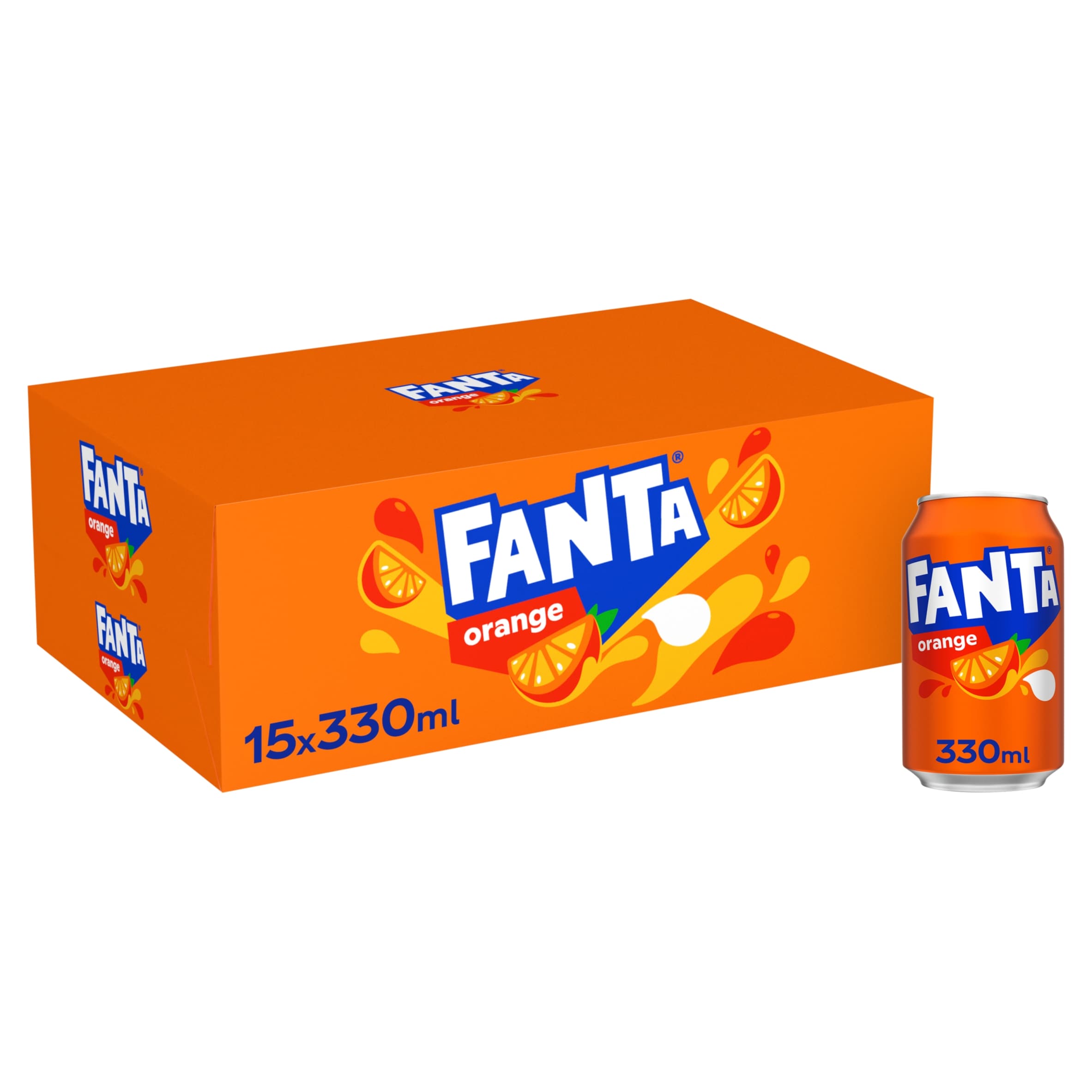 Fanta Orange Soft Drink Cans 15 x 330 mL
